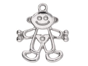 Rodowana, , srebrna ozdobna zawieszka charm chłopiec, chłopczyk, dziecko 22x20mm W175