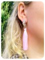 kolczyki fredzle rozowe kropelki