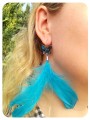 kolczyki piora niebieskie niebieski motyl swarovski