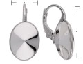 kz99 14 Srebrny bigiel, kolczyk angielski do kryształów swarovski owal oval 4122 14 mm rozmiar
