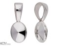 w181 zawieszki srebrne z miseczkami do krysztaly swarovski 4122 rivoli oval 8 mm