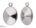 w182 zawieszki srebrne z ogniwem z miseczkami do krysztaly swarovski 4122 rivoli oval 14 mm
