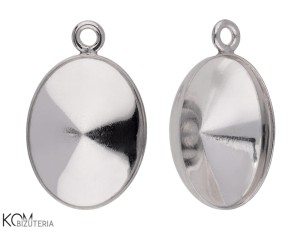 Srebrna zawieszka z wklęsłą miseczką do kryształów owal 4122 14mm w182