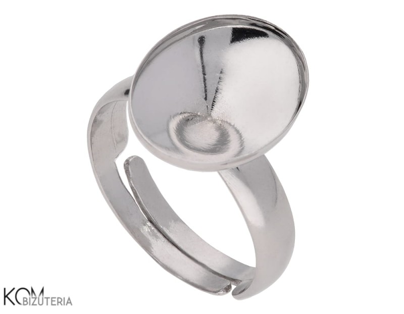 p20 baza pod pierścionek regulowany z miseczką pod krysztaly swarovski 4122 rivoli oval 14 mm