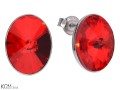 srebrne kolczyki sztyfty z czerwonymi owalami - krysztalami swarovski light siam oval earrings