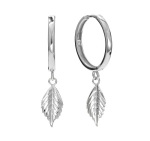 Kolczyki koła - listki, srebro 925