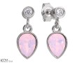 kolczyki wiszące z cyrkoniami i łezkami Swarovski w kolorze różowego opalu