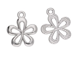 Srebrna zawieszka ozdobna charm kwiat, kwiatek 17x15mm W176