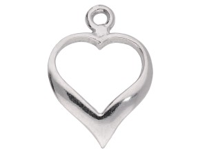 Srebrna zawieszka ozdobna charm serce, serduszko 15x10mm W178