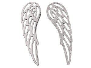 Srebrna zawieszka ozdobna charm duże skrzydło, skrzydełko 57x20 mm W180
