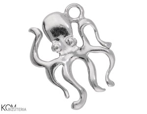 Srebrna zawieszka ozdobna charm ośmiornica 20x16 mm W191