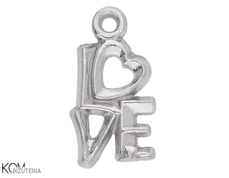 w192 zawieszka charm napis love milość serce heart