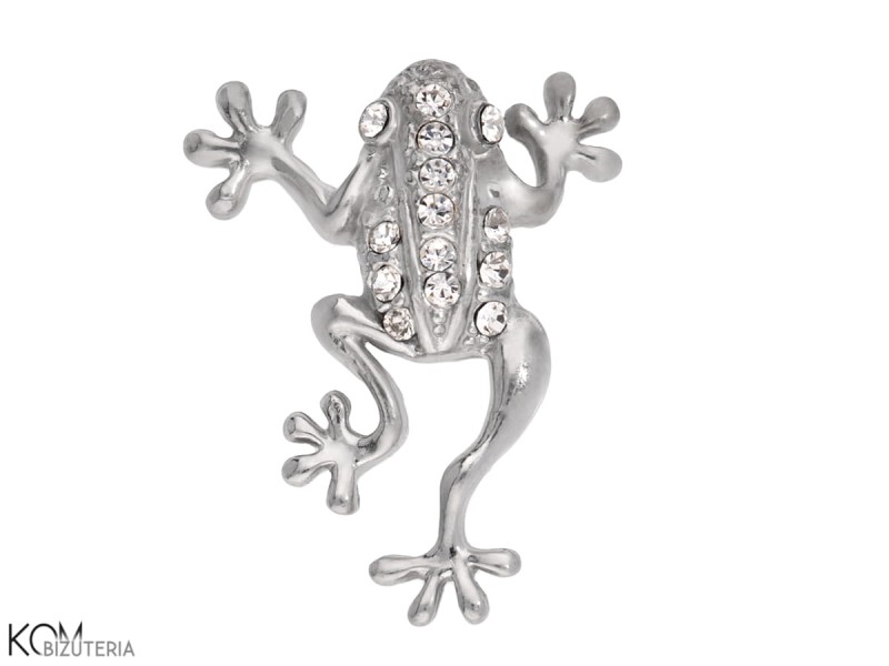 zawieszka charm żaba żabka z białymi symilkami