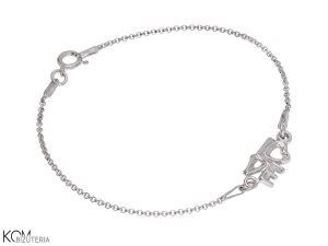 Bransoletka łańcuszek z napisem love, miłość, srebro 925