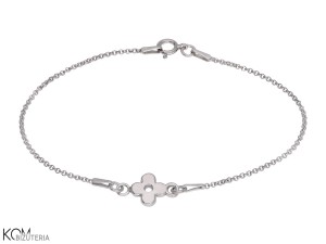 Bransoletka łańcuszek czterolistna koniczyna, srebro 925