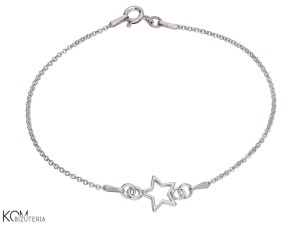 Bransoletka łańcuszek z gwiazdą, gwiazda, srebro 925