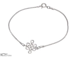 Bransoletka łańcuszek celtycki węzeł, srebro 925