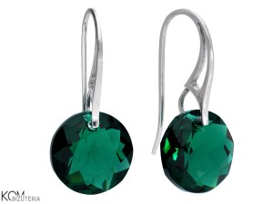 Wiszące kolczyki z okrągłymi kamieniami, srebro 925, kryształy Swarovski®