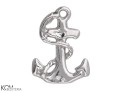 w198 srebrna zawieszka charm charms kotwica ze sznurem, morze przód