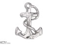 w198 srebrna zawieszka charm charms kotwica ze sznurem, morze tył