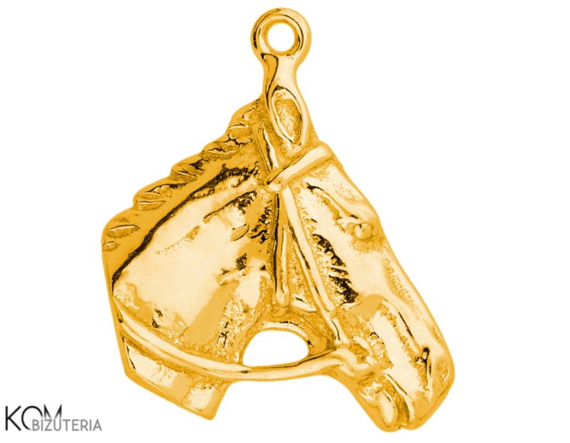 w193 zawieszka charm głowa koń konik pozłacana .jpg