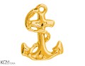 w198 pozlacana srebrna zawieszka charm charms kotwica ze sznurem, morze przód