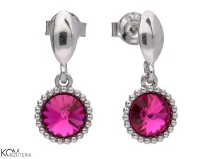 Wiszące kolczyki oczko, srebro 925, kryształy Swarovski®