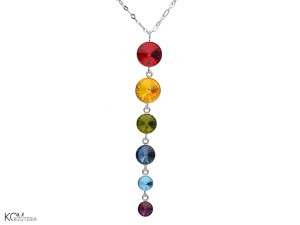 Long pendant with rainbow Swarovski® crystals 