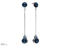 Niebieskie długie, wiszące kolczyki, kryształy Swarovski®, srebro 925