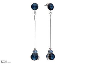 Długie, wiszące kolczyki, kryształy Swarovski®, srebro 925