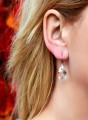 kolczyki z białym, przejrzystym krysztalem swarovski