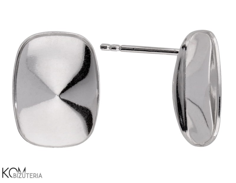 kh52 srebrne kolczyki sztyfty do kryształów swarovski cushion 4568 14 mm