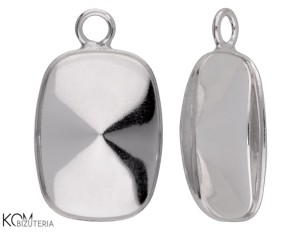 Srebrna zawieszka z wklęsłą miseczką do kryształów prostokąt 4568 14mm w200