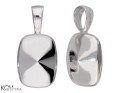 W201 srebrna zawieszka do krysztalu swarovski cushion 4568 14 mm