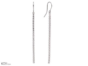 Wiszące kolczyki na haczykach z 7 cm łańcuchami cyrkonii, srebro 925, cyrkonie