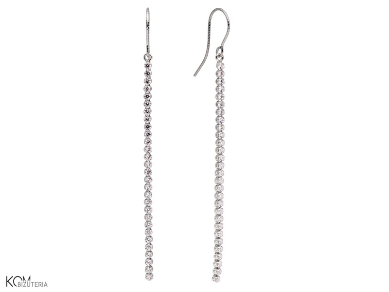 długie wiszące kolczyki z 7 centymetrowymi łańcuchami cyrkoniami
