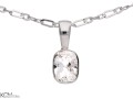 srebrny łańcuszek z prostokątnym, małym, białym kryształem Swarovski