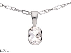 Wisiorek mały prostokąt kryształ, srebro 925, kryształ Swarovski®