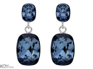 Wiszące kolczyki prostokąty, srebro 925, kryształy Swarovski®