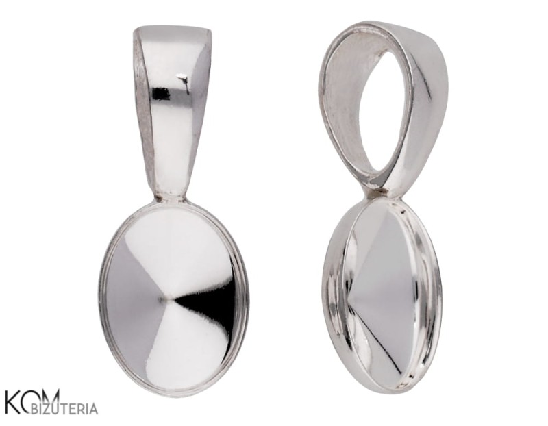 w181 zawieszki srebrne z miseczkami do krysztaly swarovski 4122 rivoli oval 8 mm