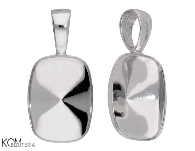 W201 srebrna zawieszka do krysztalu swarovski cushion 4568 14 mm