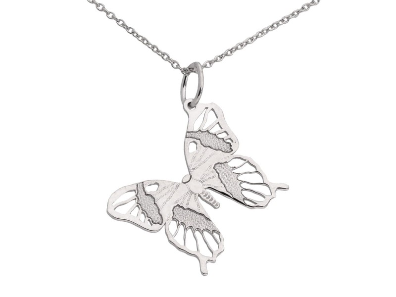 srebrny łańcuszek motyl