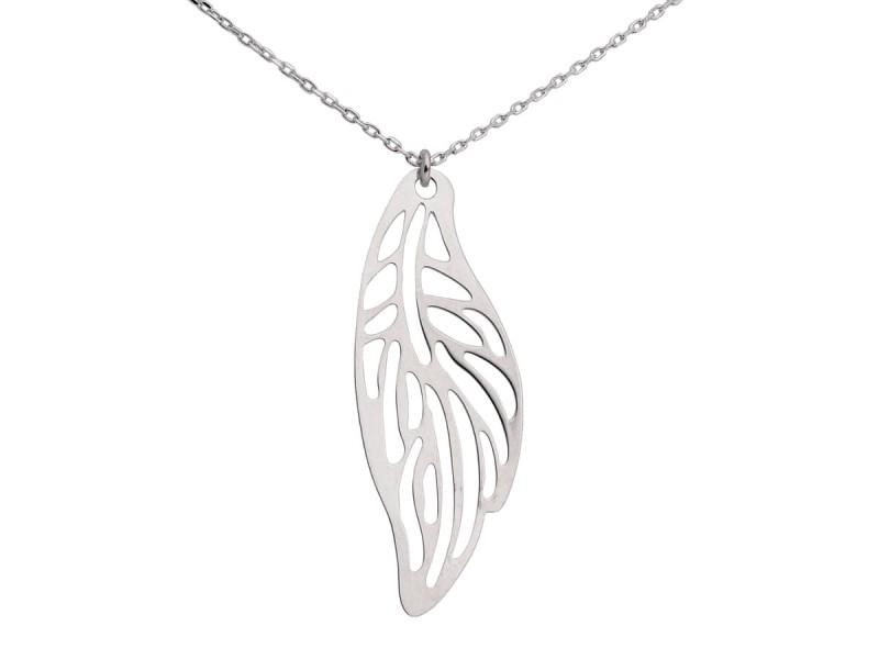 srebrny łańcuszek listek