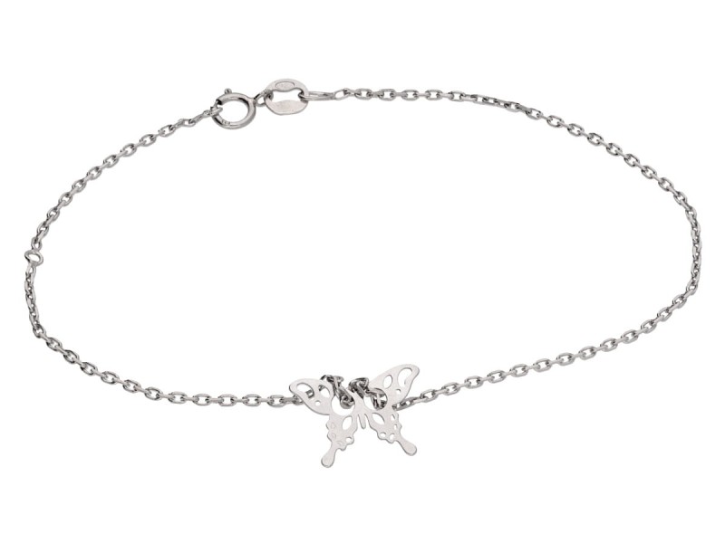 srebrna bransoletka motylek