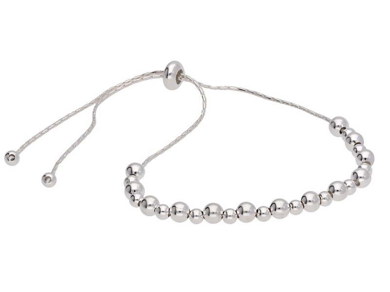 srebrna bransoletka zaciskowa kuleczki z kuleczek
