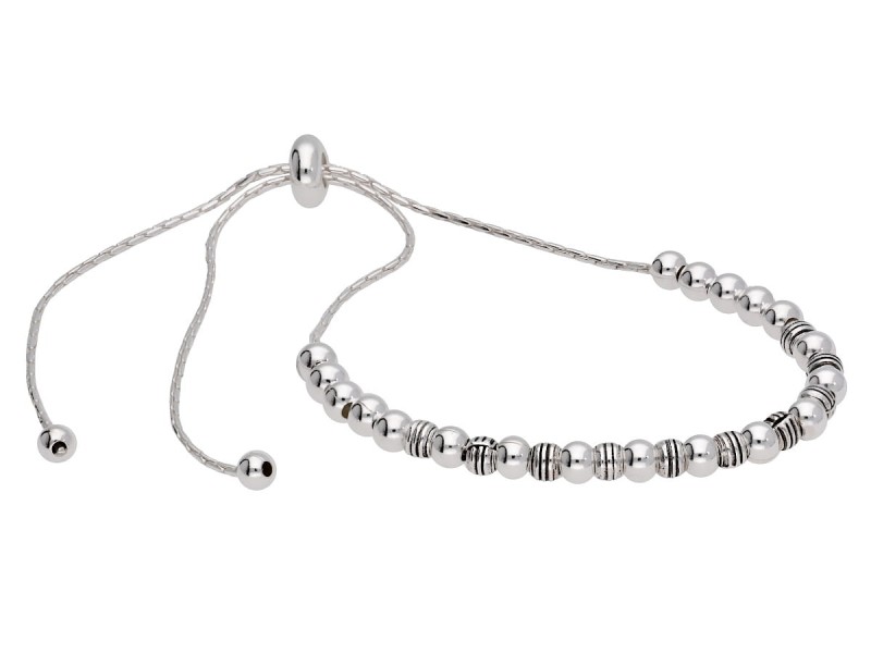 srebrna bransoletka zaciskowa kuleczki z kuleczek
