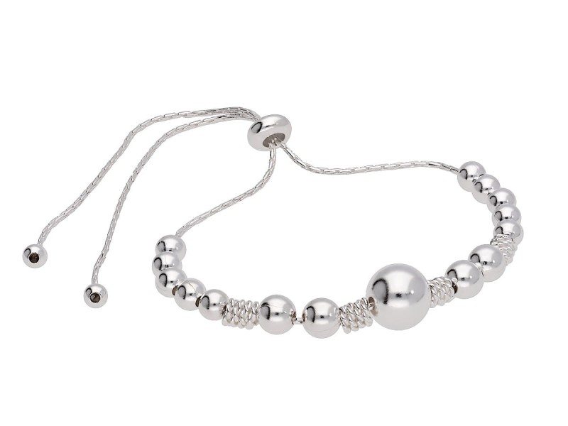 srebrna bransoletka zaciskowa kuleczki bransoletka z kuleczek