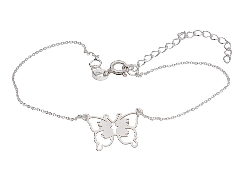 srebrna bransoletka motyl
