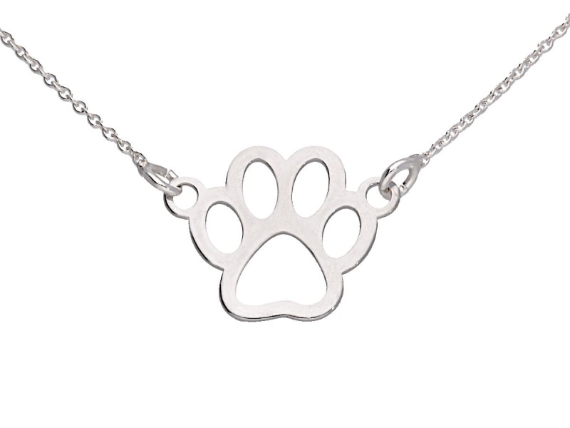 srebrny łańcuszek pies łapka psia łapa