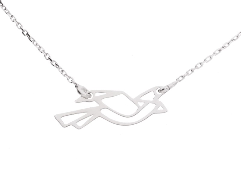 Srebrny naszyjnik ptak, jaskółka